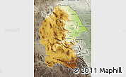 Physical Map of Coahuila, semi-desaturated