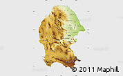 Physical Map of Coahuila, single color outside