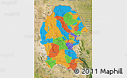 Political Map of Coahuila, satellite outside