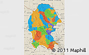 Political Map of Coahuila, shaded relief outside