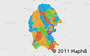 Political Map of Coahuila, single color outside