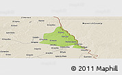 Physical Panoramic Map of Piedras Negras, shaded relief outside
