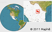 Satellite Location Map of Ramos Arizpe, highlighted country