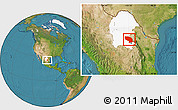 Satellite Location Map of Ramos Arizpe, highlighted parent region