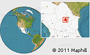 Satellite Location Map of Saltillo, highlighted country