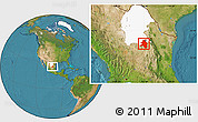 Satellite Location Map of Saltillo, highlighted parent region