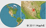 Satellite Location Map of Saltillo