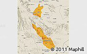 Political Map of Torreon, shaded relief outside
