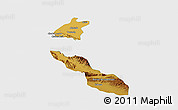 Physical Panoramic Map of Torreon, single color outside