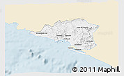 Classic Style 3D Map of Manzanillo, single color outside