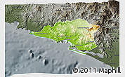 Physical 3D Map of Manzanillo, darken, semi-desaturated
