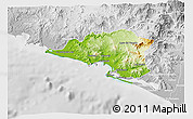 Physical 3D Map of Manzanillo, lighten, desaturated