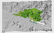Satellite 3D Map of Manzanillo, lighten, desaturated