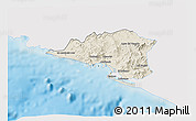 Shaded Relief 3D Map of Manzanillo, single color outside