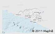 Silver Style 3D Map of Manzanillo, single color outside