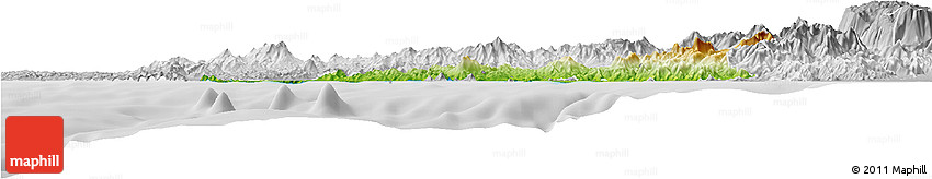 Physical Horizon Map of Manzanillo, lighten, desaturated