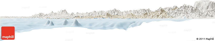 Shaded Relief Horizon Map of Manzanillo, lighten