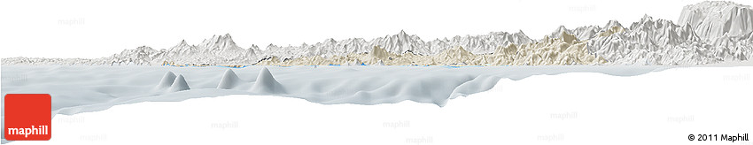 Shaded Relief Horizon Map of Manzanillo, lighten, semi-desaturated