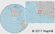 Gray Location Map of Manzanillo, highlighted parent region, hill shading