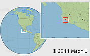 Savanna Style Location Map of Manzanillo, highlighted parent region