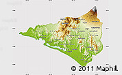 Physical Map of Colima, cropped outside