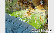 Physical Map of Colima, darken