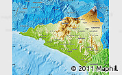 Physical Map of Colima, political shades outside