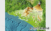 Physical Map of Colima, satellite outside