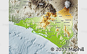 Physical Map of Colima, semi-desaturated