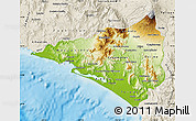 Physical Map of Colima, shaded relief outside