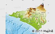 Physical Map of Colima, single color outside
