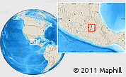 Shaded Relief Location Map of Coyoacan
