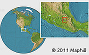 Satellite Location Map of Milpa Alta