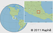 Savanna Style Location Map of Xochimilco, highlighted parent region