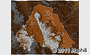 Physical 3D Map of Canatlan, darken