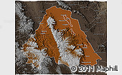 Physical 3D Map of Canatlan, darken, semi-desaturated