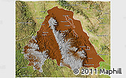 Physical 3D Map of Canatlan, satellite outside