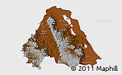 Physical 3D Map of Canatlan, single color outside