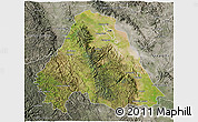 Satellite 3D Map of Canatlan, semi-desaturated