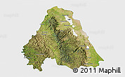 Satellite 3D Map of Canatlan, single color outside