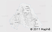 Silver Style 3D Map of Canatlan, single color outside