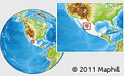 Physical Location Map of Canatlan, highlighted country, highlighted parent region, within the entire country
