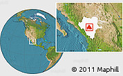 Satellite Location Map of Canatlan, highlighted parent region