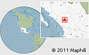 Savanna Style Location Map of Canatlan, highlighted country, hill shading