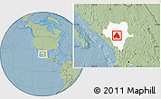 Savanna Style Location Map of Canatlan, highlighted parent region, hill shading