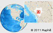 Shaded Relief Location Map of Canatlan, highlighted parent region