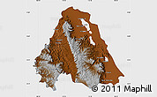 Physical Map of Canatlan, single color outside