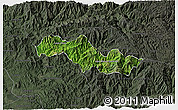 Satellite 3D Map of Canelas, darken, semi-desaturated