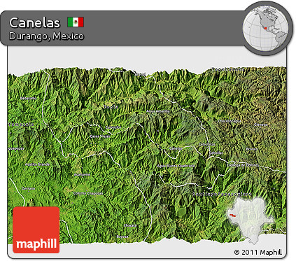 Satellite 3D Map of Canelas