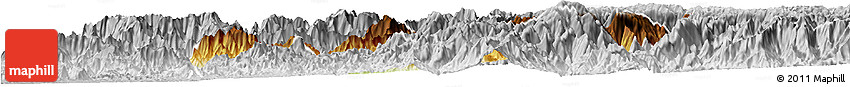 Physical Horizon Map of Canelas, lighten, desaturated